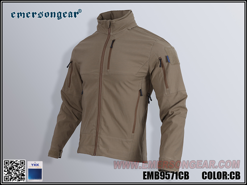 Ветрозащитное пальто из мягкой оболочки Emersongear синего цвета с маркировкой «туман»