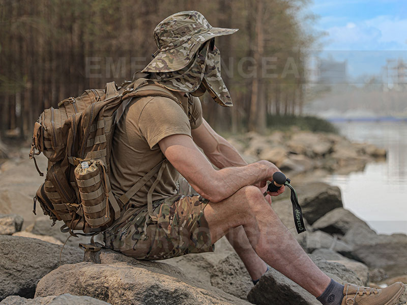 Emersongear UV100+ Многофункциональная съемная шляпа-буни с оборками «Ящерица с жабо»