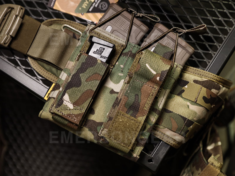 Двойной подсумок для магазинов с открытым верхом для винтовки и пистолета Emersongear Army Military 5.56